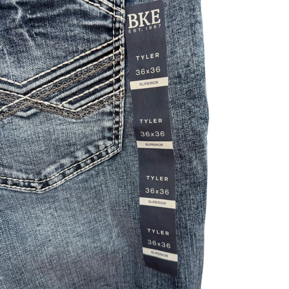 BKE Tyler Jeans  - Men's 36x36 - Relaxed Fit Stretch - Grise Color - NWT - Picture 5 of 14